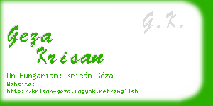 geza krisan business card